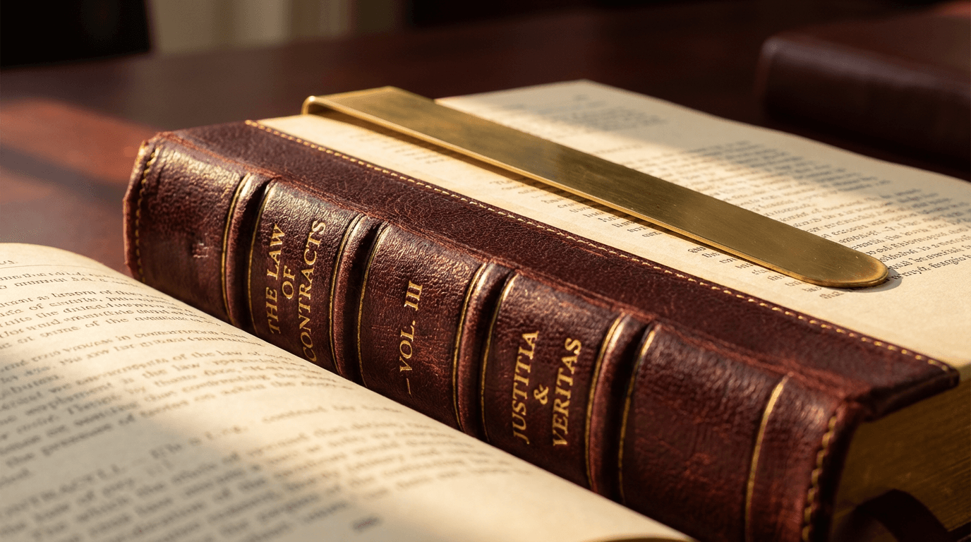 Llave antigua sobre libro de leyes